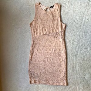 Pink lace body-con dress